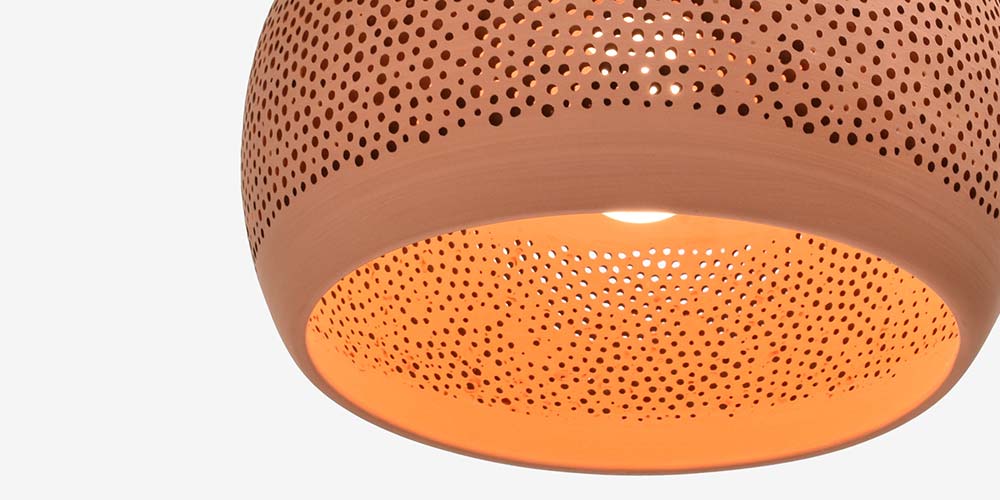 ペンダント「POT-SPONGE RO30RE」のセードデザイン