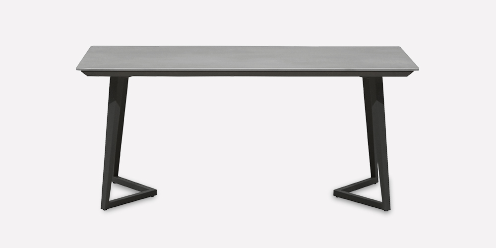 【正面画像】ダイニングテーブル「グレイス」セラミック天板 グレー色