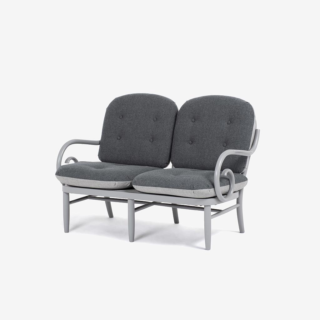 秋田木工 ソファ「75EB」布A16/A18 ブナ材 クールグレー色