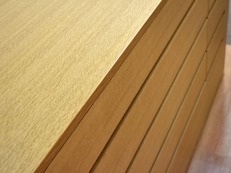ミドルチェスト「デフィ」幅151cm オーク材 ホワイトオーク色【受注生産品】