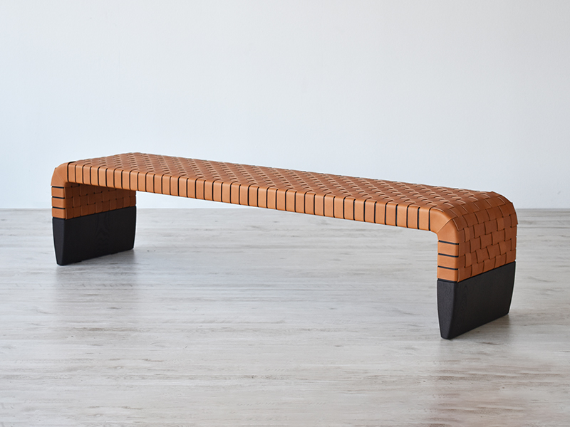 PoltronaFrau（ポルトローナ・フラウ）ベンチ「ブレラ」幅180cm 革キャメル色 #Saddle Extra Cammello