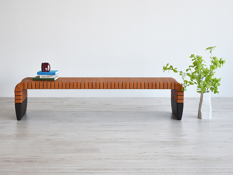 PoltronaFrau（ポルトローナ・フラウ）ベンチ「ブレラ」幅180cm 革キャメル色 #Saddle Extra Cammello