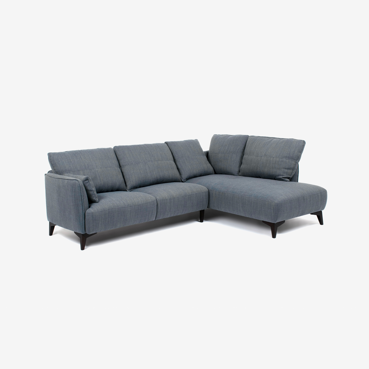 コーナーカウチソファ 3人掛け「アローナ」 幅254cm 布#H5709-10 ネイビー色